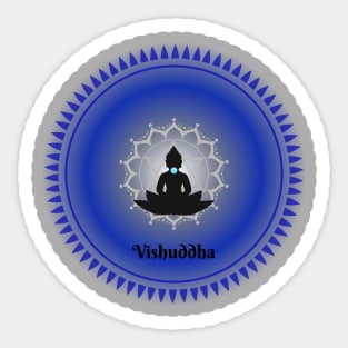 Vishuddha, Throat Chakra. Meditative, Mindfulness. Sticker